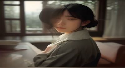 义母诱惑情感叙事场景，温暖室内光线下两个人物相对而坐，画面细腻柔和传递深层情感